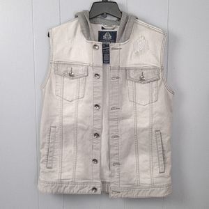 NWOT American Rag Distressed Hooded Vest Size M